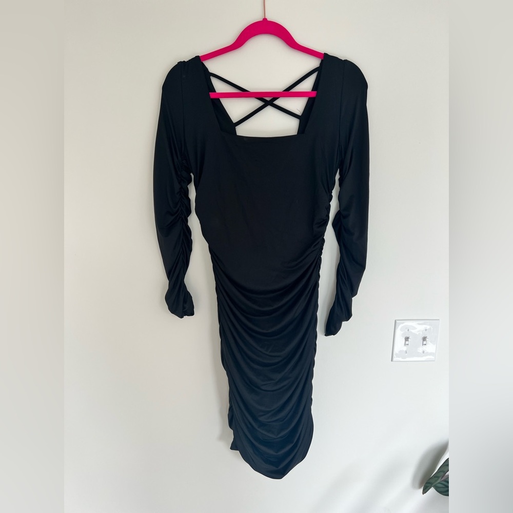 Tight fun going out dress, black, long sleeved